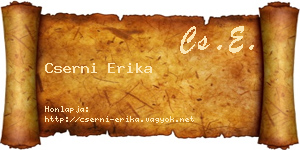 Cserni Erika névjegykártya